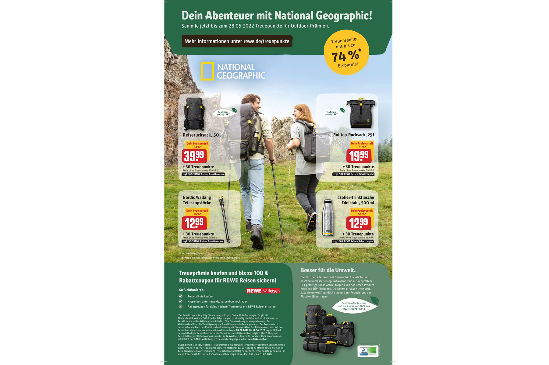 Flyer Peoplefotografie für Rewe und National Geographic